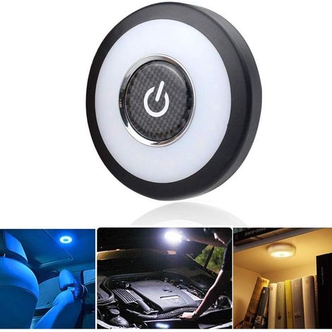 Voiture Intérieur Dôme Lumières, 12V Universelles Lampes de Lecture Veilleuse Plafonnier, Éclairagede Dôme Magnétique, Automatique de Plafond de Toit de Voiture, Lumineuses Blanc Bleu Glacier (1/5)