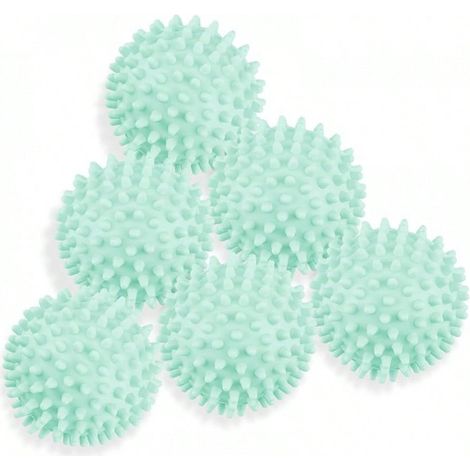 6 Balles de lessive pour sèche-linge, pack réutilisable de pastilles en plastique, assouplissant textile, réduit les rides et l'électricité statique (1/4)