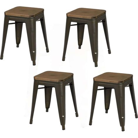 Lot de 4 tabourets vintage (1/4)