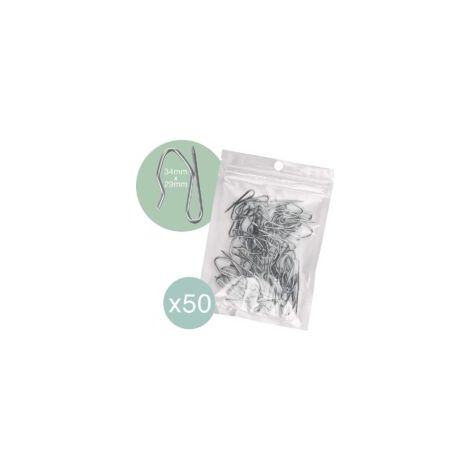 Ganci per tende in acciaio inox resistenti (confezione da 50) - per tende pesanti e a pieghe - 34 x 29 mm - Crezuo