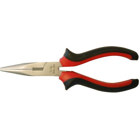 Pinza Becchi Semitondi Dritti 160 200 mm Acciaio Soft Grip Elettricista Masidef - Formato: 200 mm