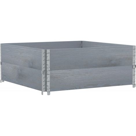 Colliers de palette 2 pcs gris 100x100 cm bois de pin solide