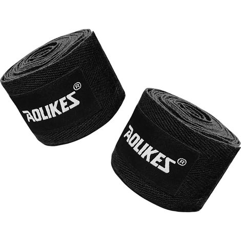 (Noir, 5 mètres) Bandage de boxe, équipement de protection pour le combat, l'entraînement et la compétition. (1/4)