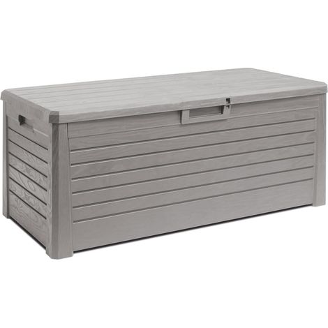 Baule multiuso da esterno Florida 550 litri con seduta per due persone effetto legno colore grigio tortora Toomax