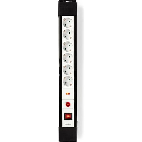 Nedis EXS630SPF1PRO regleta 6 enchufes negro blanco