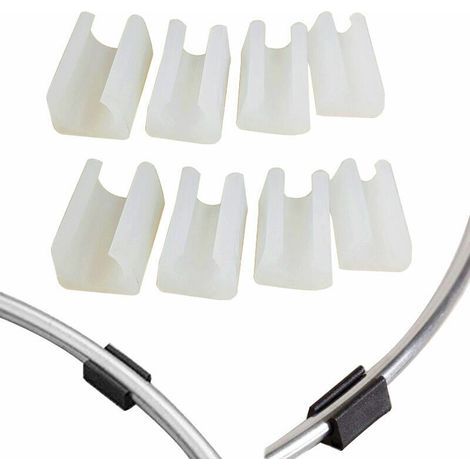 Patin Pied Chaise Tube Rond Embout Tube Pied Table Fauteuil Tampon Meuble Forme U Plastique Blanc Diamètre 14 mm,20Pcs (1/5)