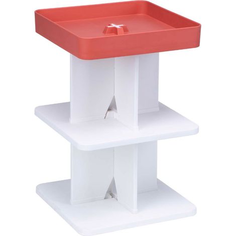 Tavolino Moderno 40x40x60,5 cm in Polipropilene Rigido Rosso (1/3)