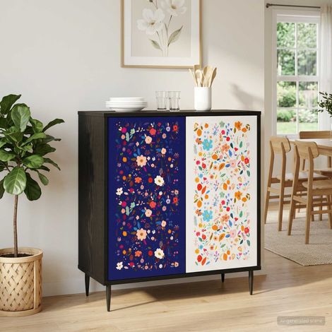 vidaXL Buffet MAINZ Chêne noir 69 x 33 x 76 cm Bois d'ingénierie (1/5)
