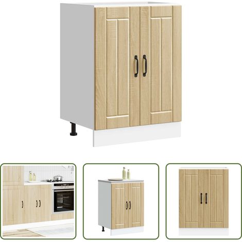 vidaXL Rangement - Meuble de base de lavabo Lucca chêne sonoma bois d'ingénierie (1/5)