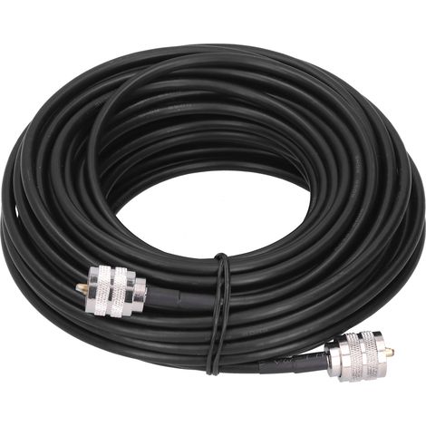 Câble coaxial RF noir UHF mâle vers PL259 RG‑58 15 mètres pour connecteurs électroniques (1/5)