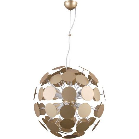 Italux Mailone - Lámpara colgante Modern Blanco, Dorado 6 luces, E14 (1/2)