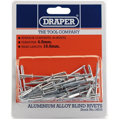 Draper 50-Pack 4mm x 15.8mm Blind Rivets for Fastening and Assembly (Model 14010) (1/5)