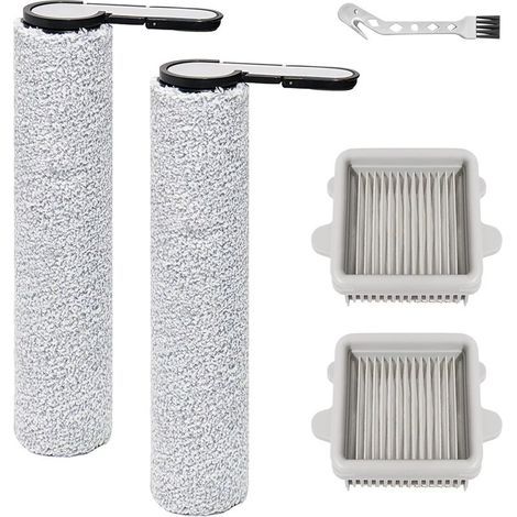 Accessoires de rouleau de brosse pour Roborock F25, F25 ACE, F25 RT, F25 LT, F25 ALT F25 GT, F25 XT, F25 ACE Combo, F25 Combo pièces, 2 rouleaux de brosse + 2 filtres HEPA (1/5)