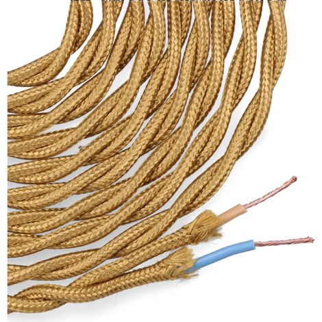 Textilkabel edm 5 Meter mattgold 2 x 0,75 mm (1/2)