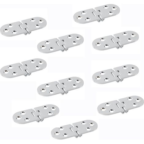 10 Charnieres Table Pliantes 180° Alliage Zinc Argent (1/5)