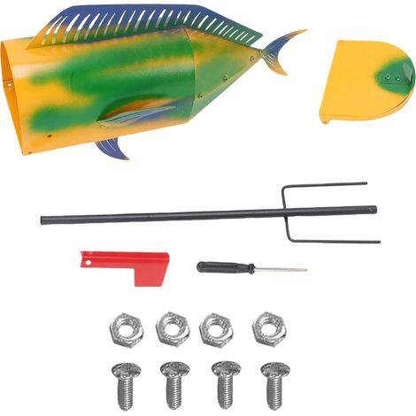 Grande boîte aux lettres en métal en forme de poisson, boîte aux lettres de capacité postale en fer pour l'extérieur de la maison résidentielle