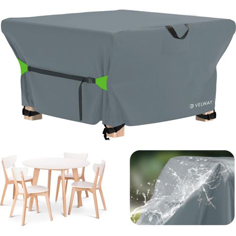Housse Salon de Jardin Exterieur avec Évent, Gris, 125x125x74cm (1/5)