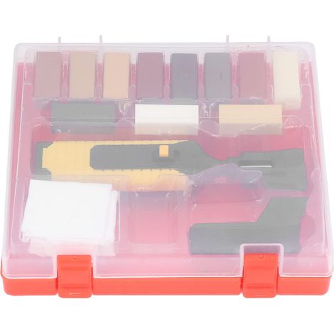 Outils de réparation de fissures de meubles, kit de réparation de sol en bois ABS, forte adhérence, opération facile, complet avec boîte de rangement pour les rayures en stratifié pour les.
