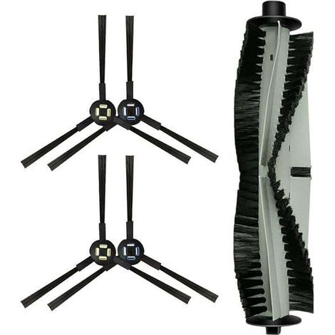 Spazzola per aspirapolvere robot Silvercrest SSR1 SSRA1 per A9s A9 A7 L100 (1 spazzola a rullo + 4 spazzole laterali) (1/4)