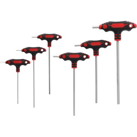 Gedore red Schraubendreher-Set 6-teilig, Winkelschraubenzieher-Satz, 2-Komponenten-T-Griff, Werkzeug, R38672006 (1/5)