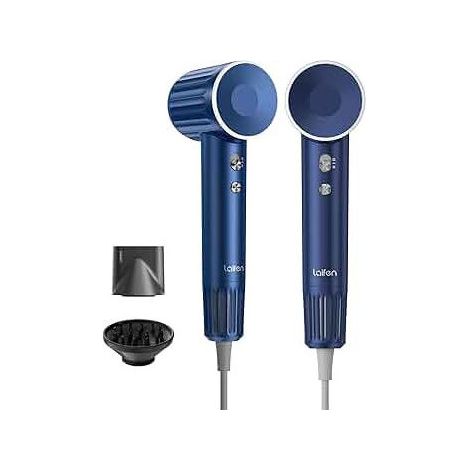 Laifen asciugacapelli premium, diffusore incluso, cura professionale dei capelli, colore blu