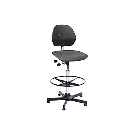Silla giratoria de trabajo SOLID  con tacos y estribo circular 