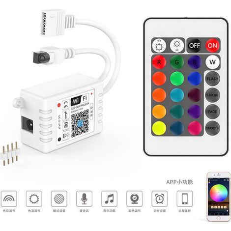 24-key Wi-Fi infrared RGB controller, compatible with Amazon Alexa smart voice control, 5-24V
