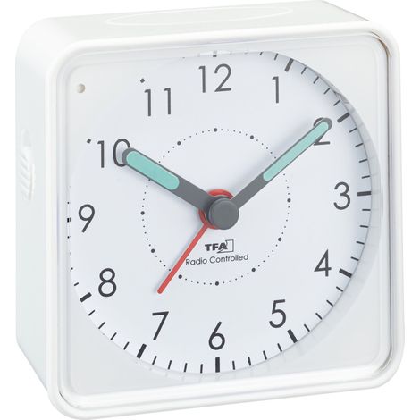 TFA Dostmann 60.1510.02 Radiocontrollato Sveglia Bianco Fluorescente lancetta (1/2)