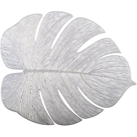 Dessous d'Assiette en Forme de Feuille Filigranée Plat de Présentation Argenté 38,5 x 32 cm - PANGIVO (1/4)