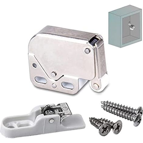 Mini Touch Latch Loquet Fermetures Push pour Armoire de cuisine Porte Battante de Meuble pour Appuyer pour Ouvrir des Portes de Placard Blanc Paquet de 15 (1/5)