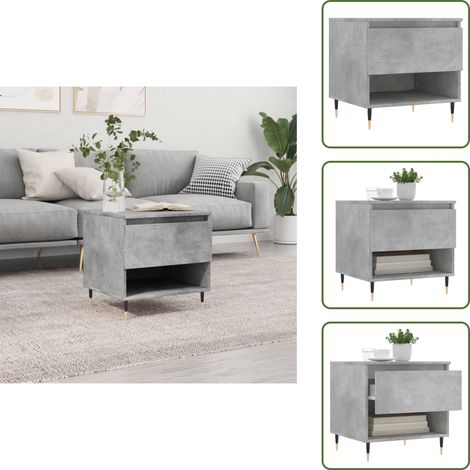 The Living Store Couchtisch Betongrau 50x46x50 cm Holzwerkstoff - Eleganter Couchtisch - Wohnzimmerstil - Holzwerkstoff Couchtisch - Grau Sofa Tisch - Sideboard (1/5)