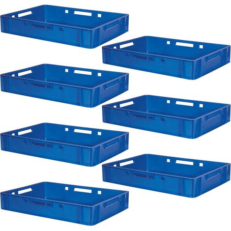 BRB Lot de 7 boîtes à viande E1 - Bleu - 600 x 400 x 125 mm
