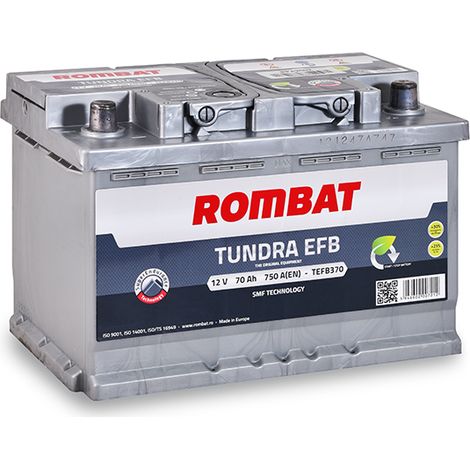 Batterie voiture EFB 12V 70Ah 750A – Technologie Plomb Calcium – Dimensions 278x175x190mm – Compatible Volkswagen Tiguan – Rombat - TEFB370 (1/4)