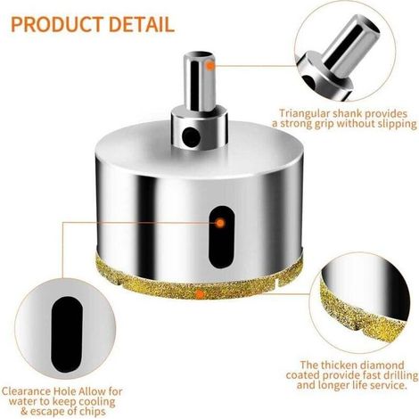 Scie Cloche Diamantée 90 mm avec Foret Guidage de Centrage, Scie Cloche Carrelage avec revêtement diamant, Foret trépan Diamant pour verre, carrelage, céramique, marbre, granit (1/3)