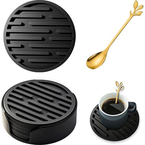 Combo Essentiel pour Les Amateurs de Café : Sessous de Verre Set & Petite cuillère 6 pièces (1/5)