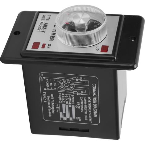 Relais temporisé miniature AH2-Y 60M, 8 broches, minuterie à retardement avec boîtier ABS, pour équipements d'automatisation, 220VAC. (1/5)