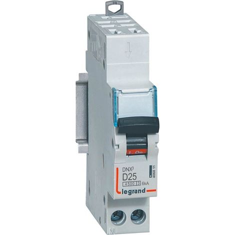DNX³ Disjoncteur 1P+N courbe D 25A 4,5kA/6kA Auto - LEG406811