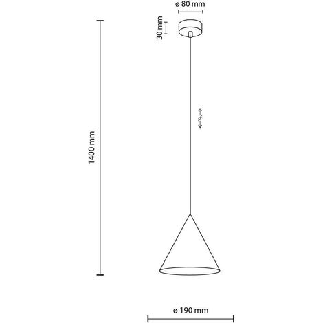 TK Lighting CONO BRICK 10076 Sospensione Rossa Classica