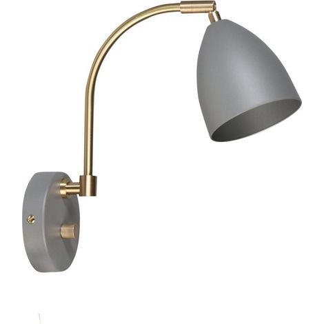 Belid Deluxe - Applique murale d'intérieur à 1 lumière, laiton, gris chaud