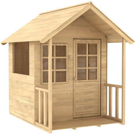 Tp Toys – Cabane de jardin pour enfant en bois FSC – Dimensions 131 x 98,5 x 140 cm – Plancher en bois et fenêtres en plexiglas (1/4)