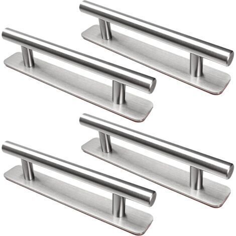 selbstklebende Möbelgriffe, 148 mm Edelstahl-Küchengriffe, kein Bohren erforderlich, für Schränke, Küchen, Schiebetüren und Balkontüren