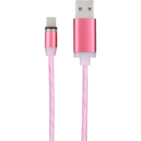 Gerades fluoreszierendes magnetisches Ladekabel, Schnelllade-Datenkabel für iPhone (pink) (1/5)