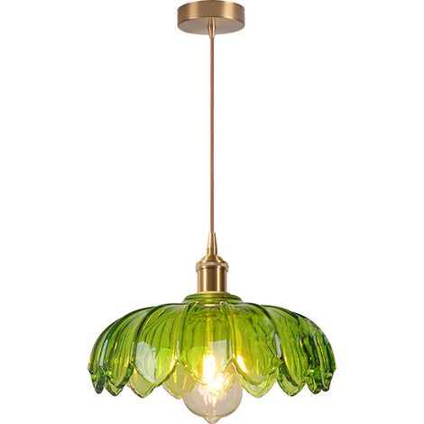 Glass Pendant Light Vintage Interior Ceiling Light Retro Pendant Lights Modern Pendant Light For Living Room, Bedroom Green