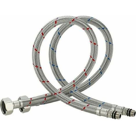 Tuyau de Raccordement Flexible Robinet en Acier Inoxydable pour Eau Chaude et Froide Mitigeur Robinet de Evier Cuisine 60cm (1/5)