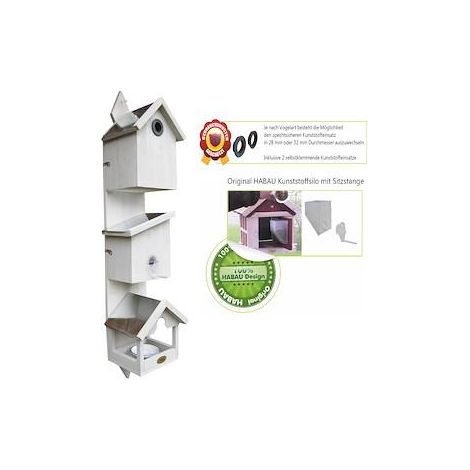Vogelstation Triple mit Teller 20 x 17 x 75 cm