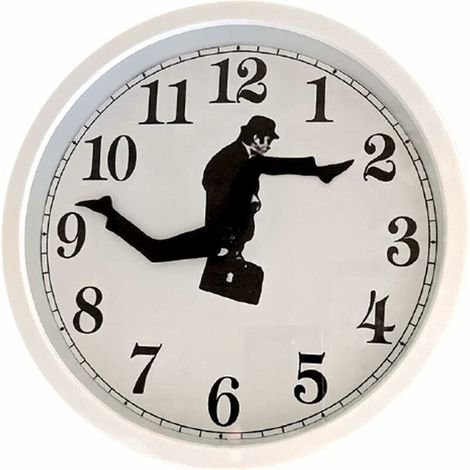 Horloge murale de marche Creative Mute Silent Clock Wall Art Approprié à la maison Salon Décor Blanc (1/5)