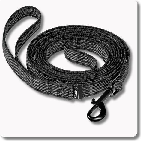 Guinzaglio antiscivolo NERO - 3 m, 76 mm - cane 10-25 kg (1/5)