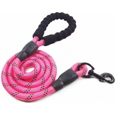 Correa reflectante para perros de 1,5 m, duradera, con mango acolchado y cómodo, agarre óptimo, en espiral, antideslizante, para perros grandes y medianos. (1/5)