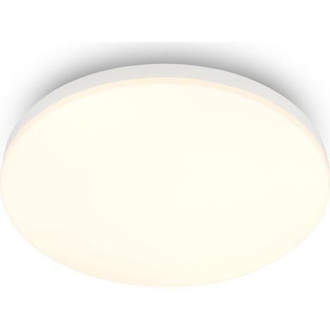 Plafonnier LED avec éclairage blanc chaud 3000 K, 18W, 1850lm, lustre salon, lustre chambre, luminaire, cuisine, plafonnier LED salon, 26 x 6 cm, blanc (1/5)