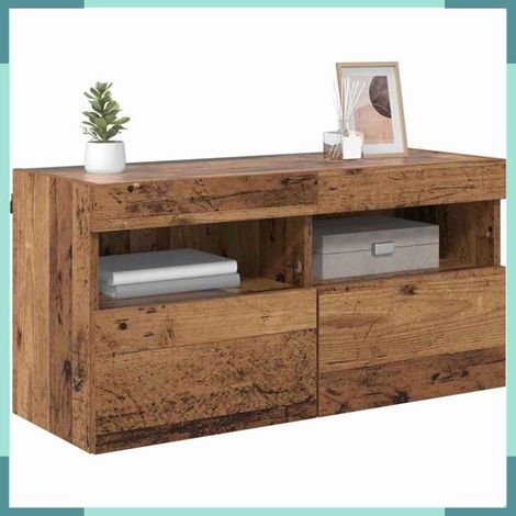 882977 Meuble TV mural Bois Ancien 80 x 30 x 40 cm Bois d'ingénierie (1/5)